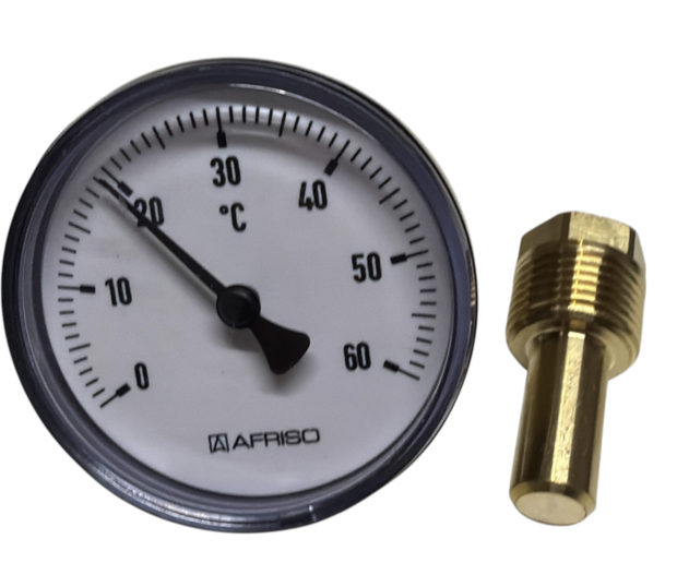 Thermometer Opbouw met huls 1/2&quot;