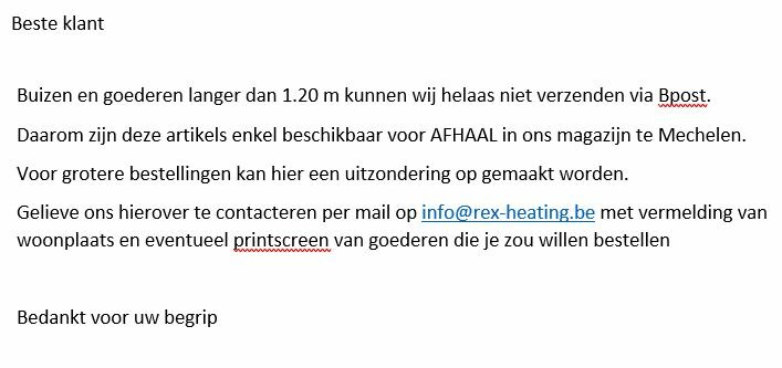 Staalverzinkte dunwandige buis 15mm  - lengte 6 m