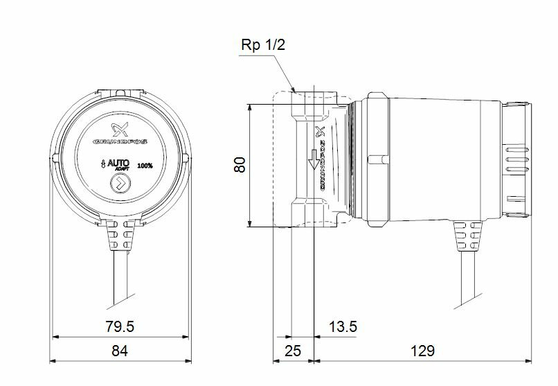 Grundfos Comfort 15-14 BA PM (Sanitaire Pomp Auto-adapt)  97916757
