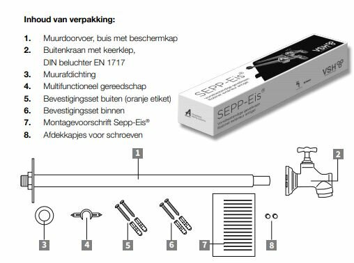 Sepp-Eis Vorstvrije Buitenkraan SeppelFricke met krukbediening - 0201250