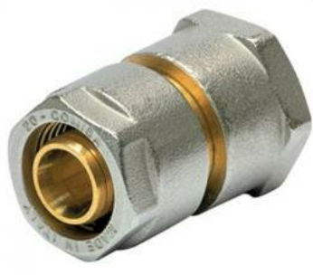 Comisa koppeling recht 1/2"F x 16/2 mm Alupex schroef / knel koppeling