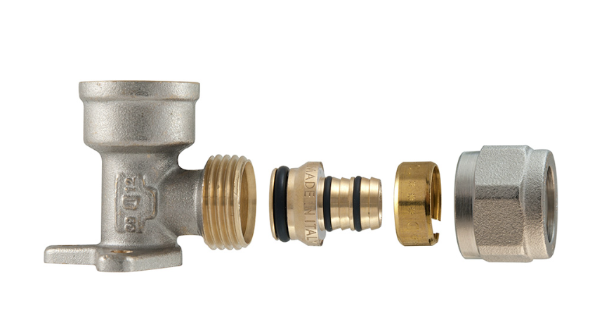 Comisa Muurplaat / Kulas 1/2"F x 18/2 mm Alupex schroef / knel koppeling