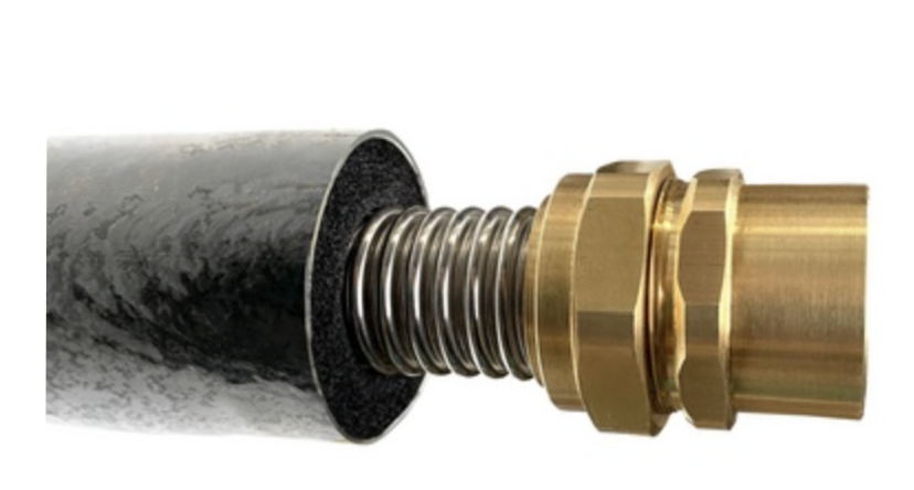 Push koppeling 5/4" BINNENDRAAD x DN32 voor Voorge&iuml;soleerde RVS flexibel  DN32 voor warmtepomp Monobloc  