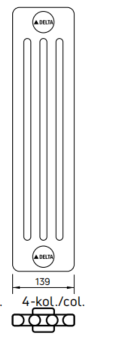 Radson Delta H  Horizontale Radiator H 900 - L 700 - 4 kolommen (1665 W)