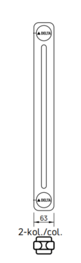 Radson Delta H  Horizontale Radiator H 750 - L 900 - 2 kolommen (808 W)