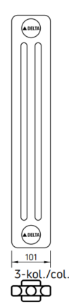 Radson Delta H  Horizontale Radiator H 900 - L 900 - 3 kolommen (1685 W)