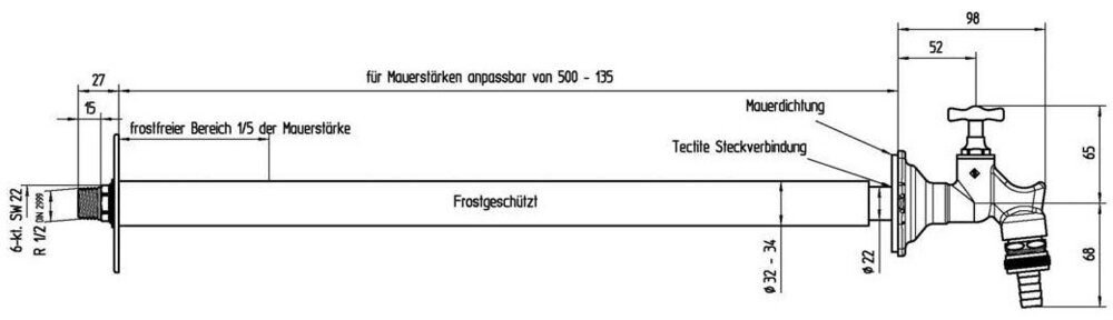 Sepp-Eis Vorstvrije Buitenkraan SeppelFricke met krukbediening - 0201250