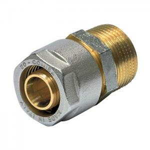Comisa koppeling recht 4/4"M x 26/3 mm Alupex schroef / knel koppeling