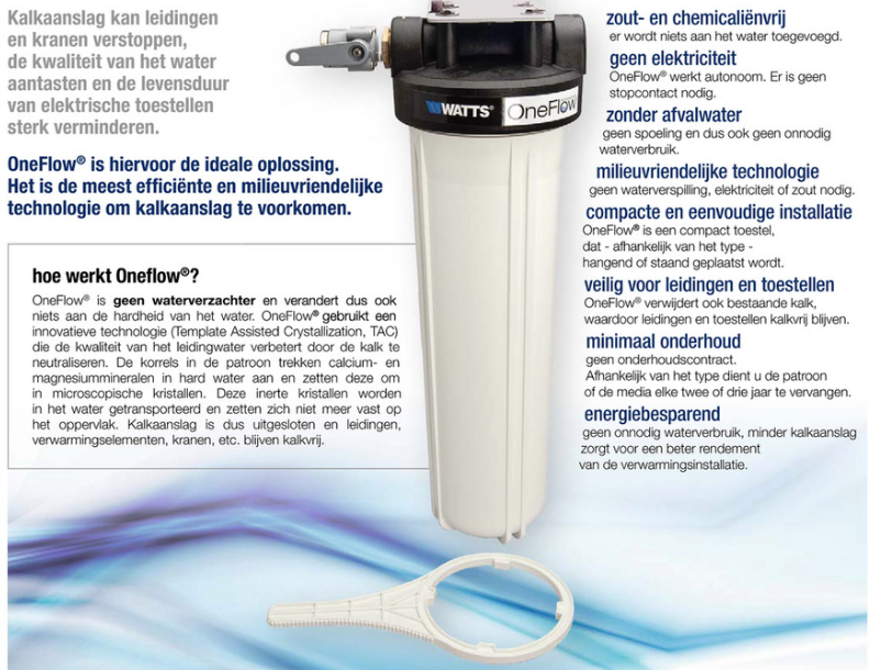 Watts OneFlow OFTWH-R antikalksysteem 3/4" &ndash; 23 l/min