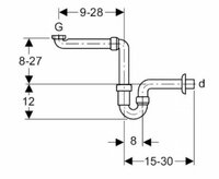 Geberit Plaatsbesparende Meubelsifon 1&frac14; / 1&frac12; - 40 mm   151.107.11.1