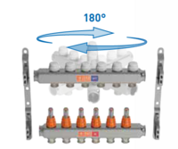 Begetube RVS vloerverwarming Collector 4/4&quot; met 3 kringen EK  Met Debietmeters  261102203
