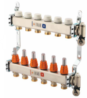 Begetube RVS vloerverwarming Collector 4/4&quot; met 7 kringen EK  Met Debietmeters  261102207