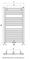 Radson Flores Radiator H1537 B500 (718 Watt) met Middenaansluiting  RAL 9016