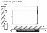 Radson elektrische radiator Yali RAMO PLUS  Electric H600 x B0900 (1500 Watt) MET VLAKKE VOORPLAAT MET LIJNMOTIEF  RAL 9016