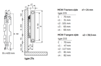 Radson radiator Integra  FLEX 8C NEW  H750 L1000 T21 (1606 W) 