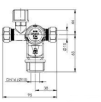 Pentec Ubic Inlaatcombinatie 2x15mm Knelfitting - Ubic15   1201-0-08-02