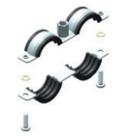 DUBBELE Beugel Met Rubber Inlage 25-28 mm