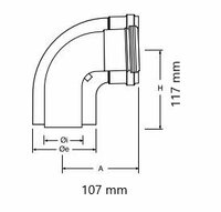 XP Concentrische Bocht 60/100 mm - 87&deg; (PP/Staal)