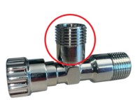 chrom&eacute; adaptor 3/8&quot; Vr - 1/2&quot; M voor hoekstopkranen