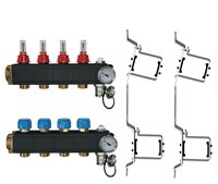 Kunststof dubbelwandige vloerverwarming Collector  16 KRINGEN - 1" Met Debietmeters  VPVC990016