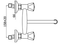 Laguna Muur mengkraan Uitgietbak Crom&eacute; BEK ONDER 16 cm