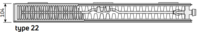 Radson radiator Ramo  FLEX 8C NEW H500 L2200  T22 ( 3177 W)