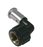 Henco PVDF  PK Perskoppeling bocht  32/3 x 1&quot; binnendraad   6PK3206