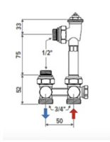 Jaga H ventielset   vloeraansluiting  EK  incl aansluitkoppelingen cu 12 mm