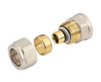 Recht Puntstuk 1/2" V x 20/2 mm Alupex Schroef / knel koppeling - vaste insert