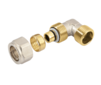  Knie 3/4" M x 16/2 mm Alupex schroef / knel koppeling - vaste insert