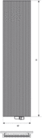 Vasco Bryce V75 Verticale Aluminium Radiator H1800 B600 (2028 Watt) - M300  BLACK JANUARI  structuurlak 
