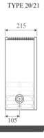 Jaga Strada  radiator 20 x 260 x 20 (3983 W bij regime 75/65/20&deg;C)