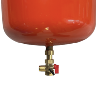 Expansievatkoppeling 3/4" FF  kapventiel met leegloopkraan met rode hendel
