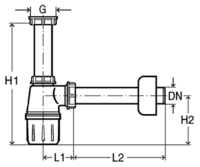 Viega Bekersifon PP 6/4 x 40mm  119270