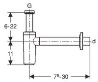 Geberit Bekersifon 32 mm Wastafel / Handwasser WIT  151034111