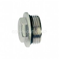 Messing Stop 4/4&quot; M Vernikkeld met O-ring