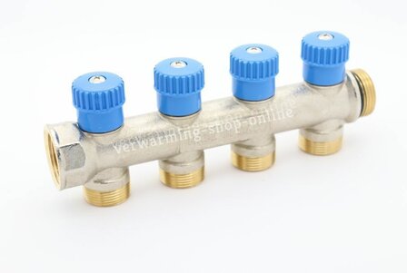 Begetube Collector 4/4&quot; Met 4 Ingebouwde Kraantjes 3/4 Euroconus (Blauw) - 225100204