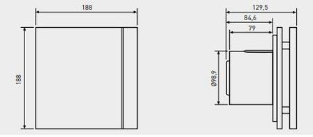 S&amp;P Silent 100 CHZ Design Badkamerventilator Wit 220V Met Hygrostaat &amp; Timer