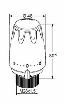 Heimeier Vervang Thermostaatkop TA - M28 x 1,5