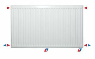 VKM8 UNI T33 Paneelradiator H900 L1600 (5285 Watt)  8-aansluitpunten