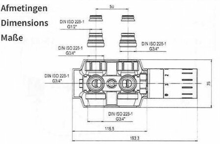 Universeel Ventielset Multibloc 1/2&quot; M  - 16/2 Met Afdekkap