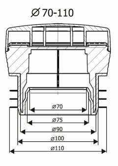 HypAir UPONOR Afvoerbeluchter Balance Maxi 70 &gt; 110 mm