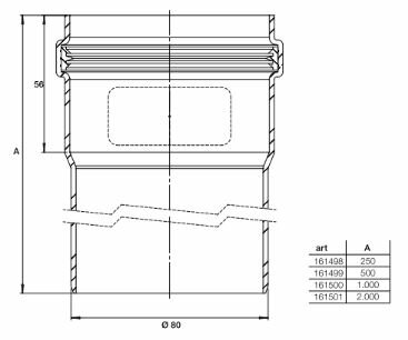 PP rookgas bocht 45&deg; MV  Enkelwandig  Diameter 80mm