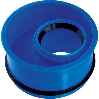 Airfit Verloopstuk Met Rubber MF 108-75 mm (Excentrisch) Voor Dikwandige Buis Blauw