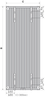 Radson Vertical Radiator T20 H1800 B450 (1229 Watt) - RAL 9016