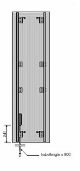 Vasco Electric NIVA-EL Verticale Elektrische Radiator H1820 B620 (1300 Watt) incl RF thermostaat  S600 witte fijn structuurlak