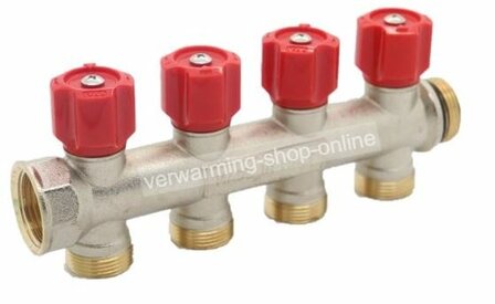 Begetube Collector 3/4&quot; Met 4 Ingebouwde Kraantjes M24 (Rood) - 225071104