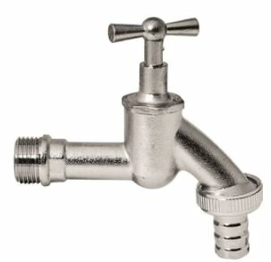 Dubbel Dienstkraan messing verchroomd  Basic 3/4&quot;M Met Krukje