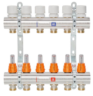 Vloerverwarmings Collector 11 Kringen  Met debietmeters en Ingebouwde Ventielen M30