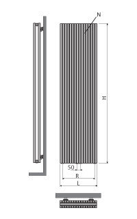 Vasco Verticale Design Radiator Carre CPVN2-ZB H1800 B475 Wit RAL 9016  (1878 Watt)